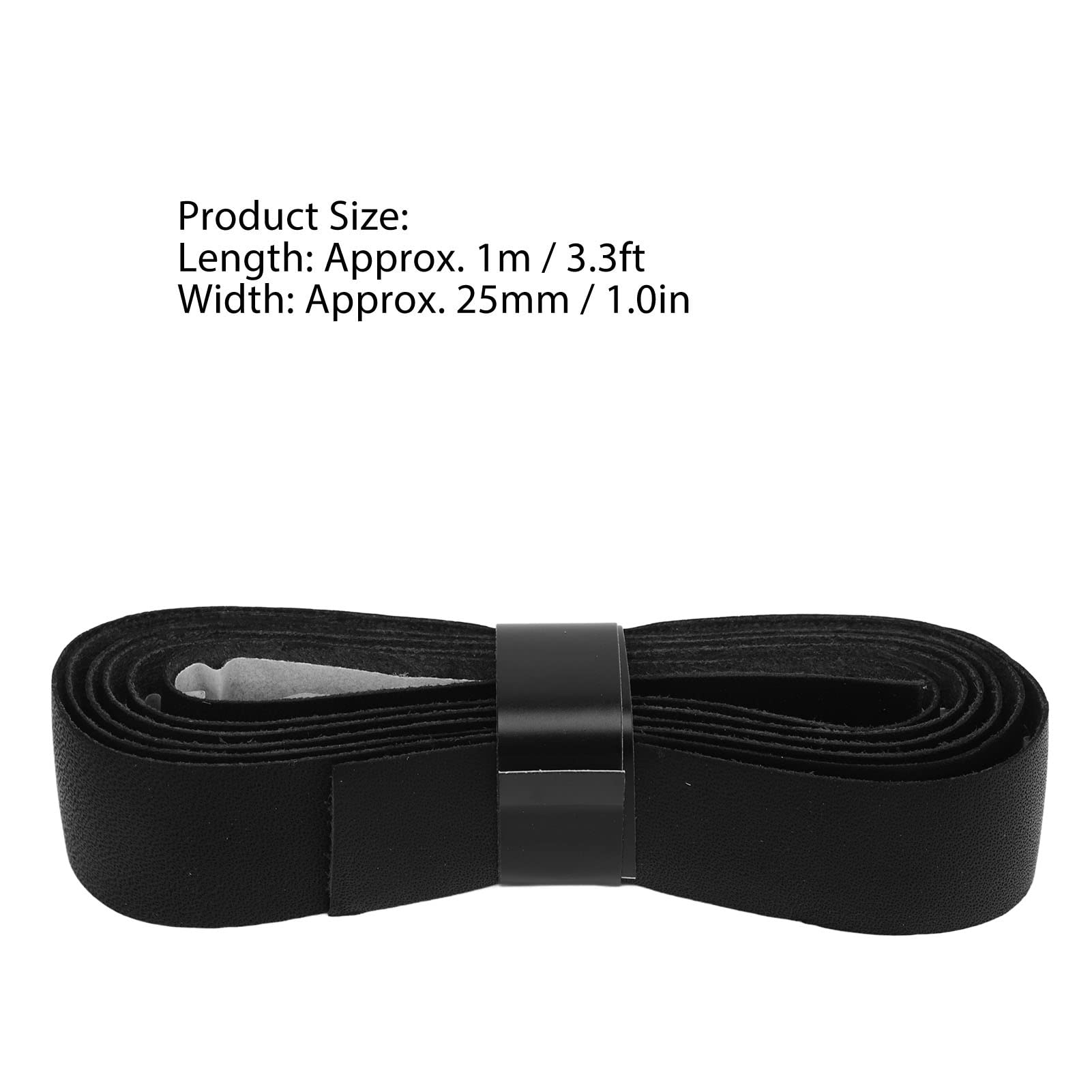 Tennis Racket Grip Tape Leather Badminton Tennis Racket Overgrip Tape Replacement for Outdoor Playground Gym (Black) - Image 2