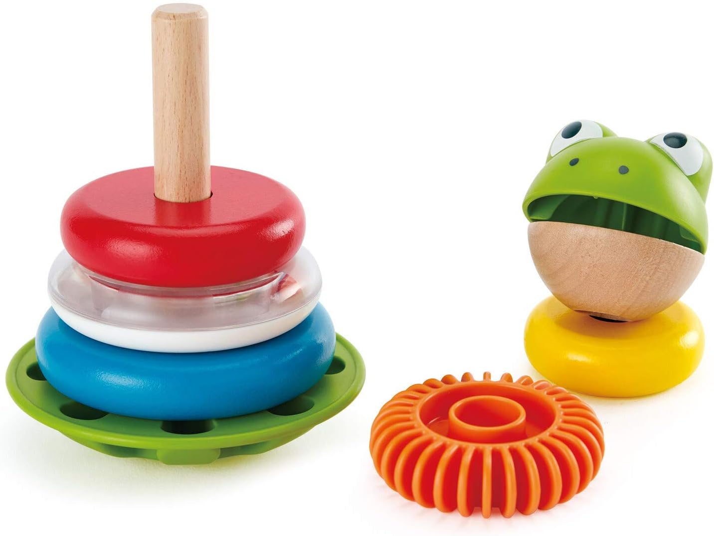 Hape E0457 Mr Frog Stacking Rings - Toddler Activity Toy L: 4.7, W: 4.7, H: 7.3 inch