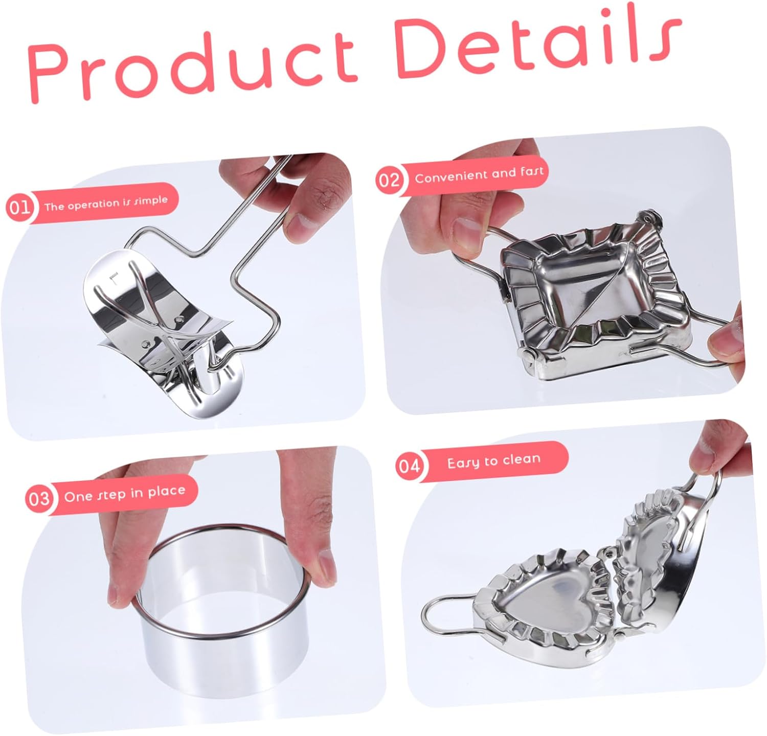 ULTECHNOVO 2sets Chinese Dumpling Maker Press Empanada Molds Dumpling Wrapper Cutter Tool Kit