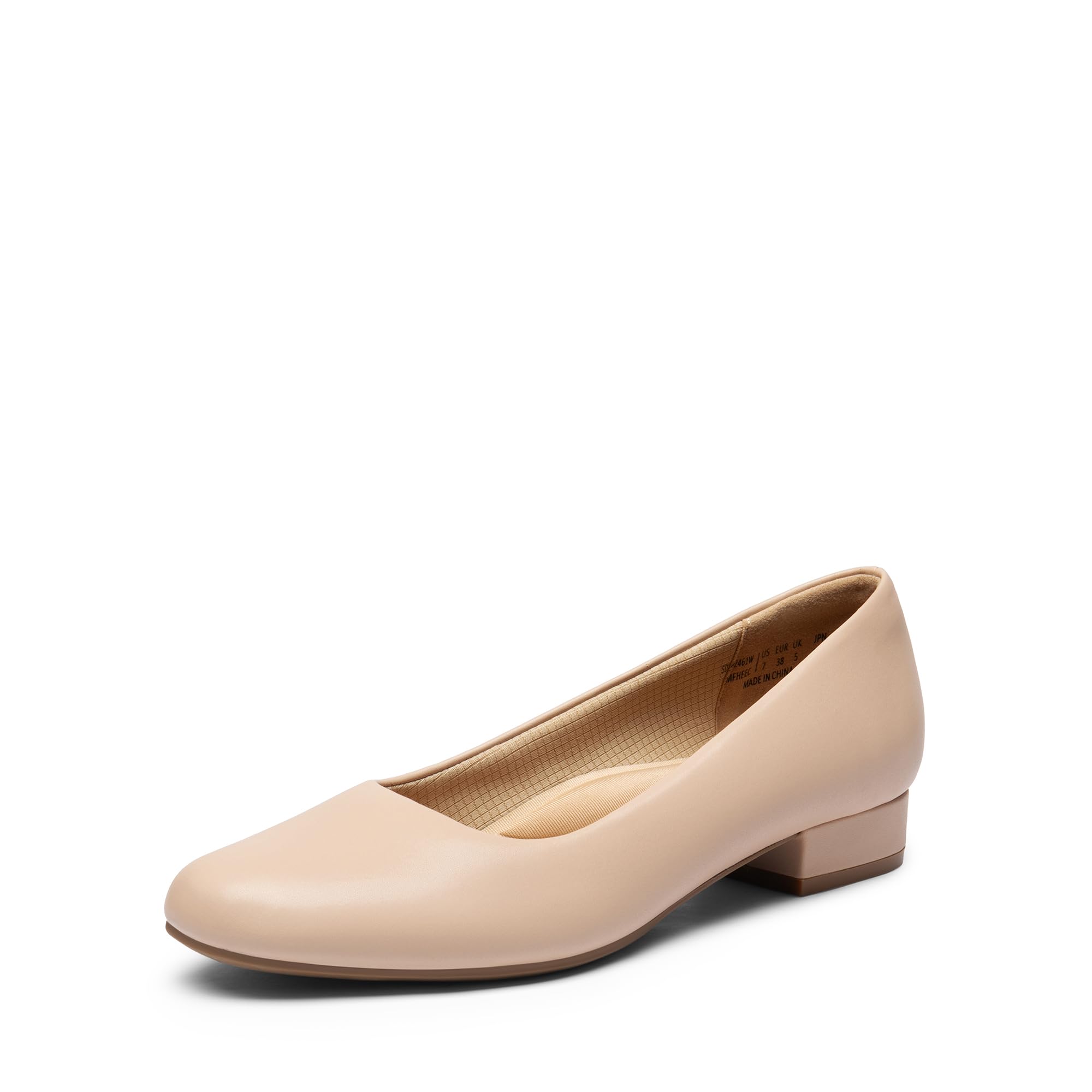 Women's Pumps Low Chunky Closed Toe Heels for Women Comfortable Casual Slip-On Dress Shoes for Wedding Work Office Party SDPU2461W