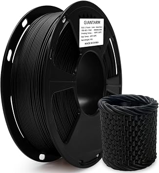 GIANTARM 3D Printer Filament, Black Pla Filament, 1Kg2.2lbs Spool, 1.75mm Dimension Accuracy +/- 0.03mm, 3D Printing Filament, Dark Black