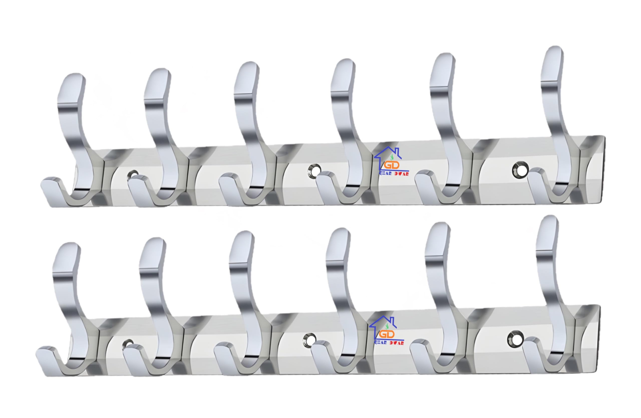 See full amazon price history chart for GHAR DWAR S Type Stainless Steel Pin Cloth Hanger Wall Hooks Rail for Hanging Clothes Bathroom Wall Door for Hanging Keys,Towel Antique Brass (Pack of 2, 6 Pin Silver) GHAR DWAR S Type Stainless Steel Pin Cloth Hanger Wall Hooks Rail for Hanging Clothes Bathroom Wall Door for Hanging Keys,Towel Antique Brass (Pack of 2, 6 Pin Silver) (B0BHHCYCNP) Amazon Price History, Amazon Price Tracker
