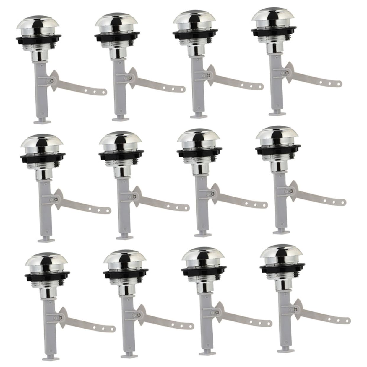 Veemoon 3 Set Pulsante Della Toilette Separare Toilette Pulsante Serbatoio Igienico Spingere Pulsanti Serbatoio Wc Servizi Igienici Pulsante Sciacquone Parti Addominali Argento 12 Pezzi*3