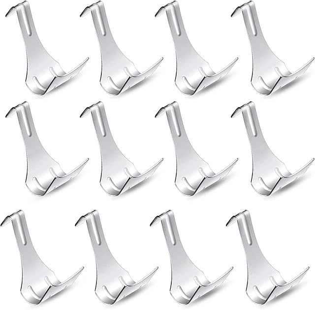 ZEACCT 20 PCS Moulding Hanging Hooks,Picture Rail Hooks Hangers Stainless Steel for Art Exhibition Gallery Picture Clothes Keys Holder for Kitchen Bedroom and Office Hanging Photos,Nickel Plated