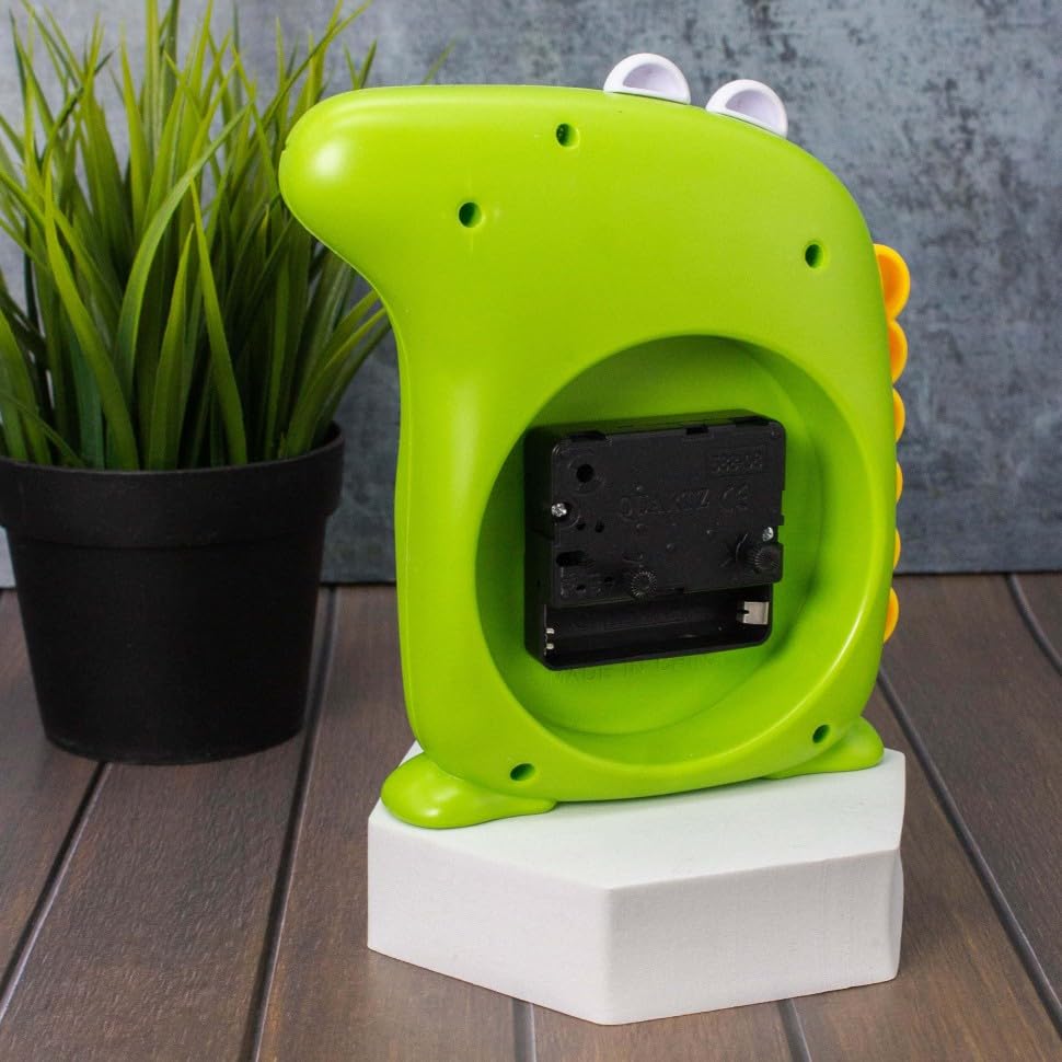 LIGHTER HOUSE� Cutest Crocodile Table Alarm Clock with Pen Stand for Kids Room Study Table Clock - Mix Colour 4