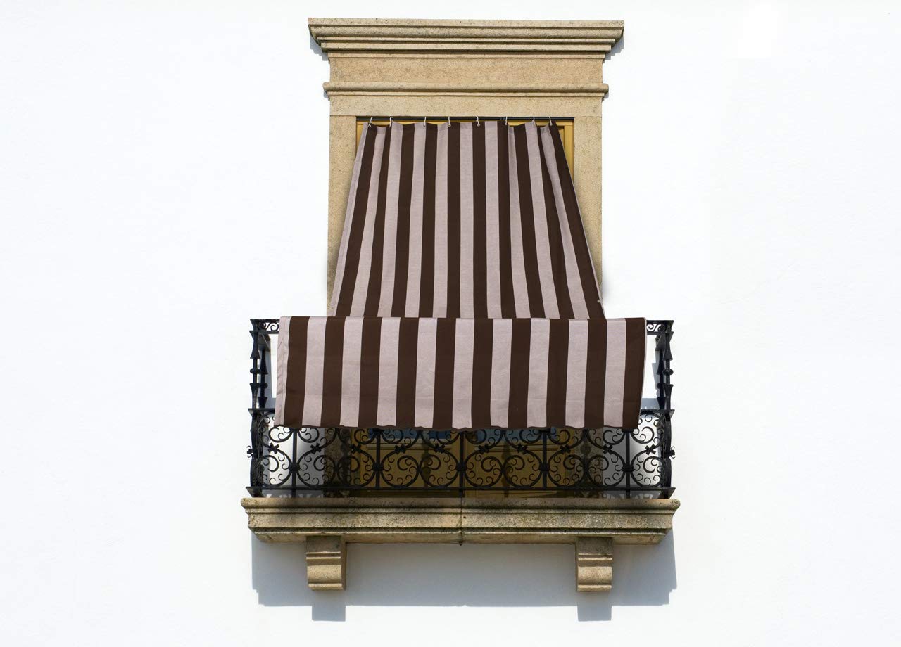 BIANCHERIAWEB Tenda Da Sole Ombreggiante Tendone A Caduta Per Esterno Balcone Fantasia Rigata Modello Riga Larga