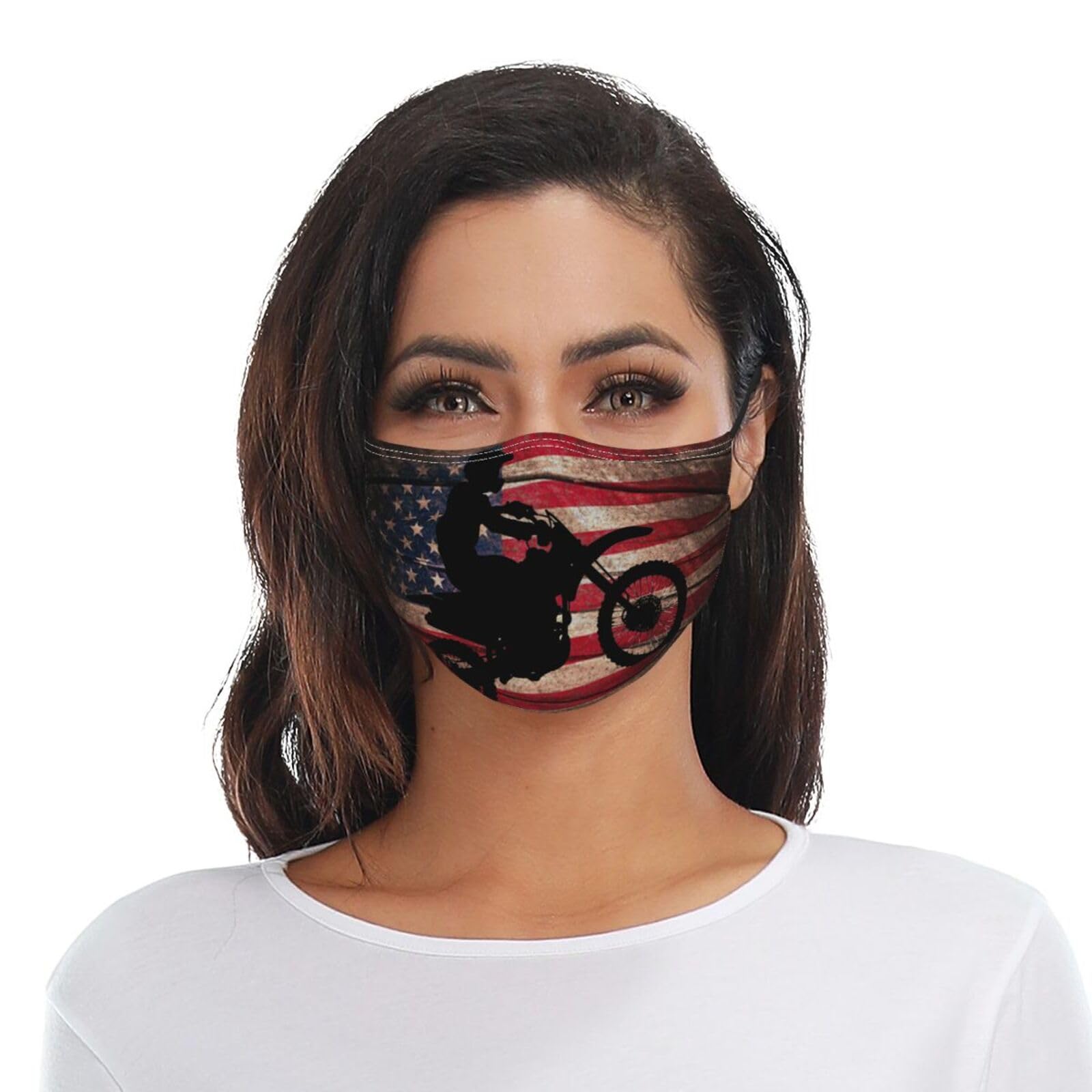 Dirt Bike Motocross USA Flag Adult Dust Mask Adjustable Dust Face with 2 Filter52