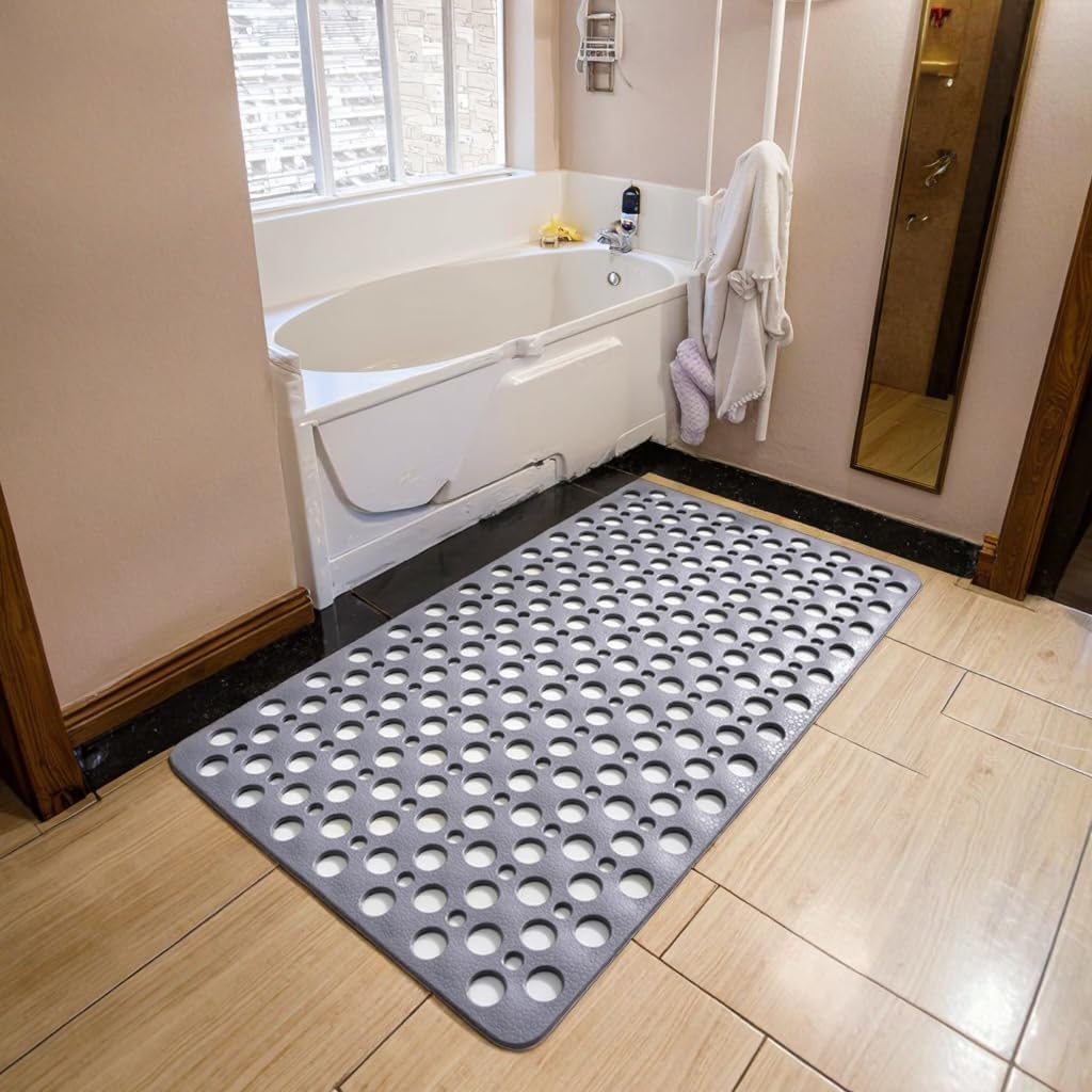 Non Sllip Shower Mat for Inside Shower Bath Mat for Shower, TPE Bathroom Mat 30x17 in (75x43 cm)