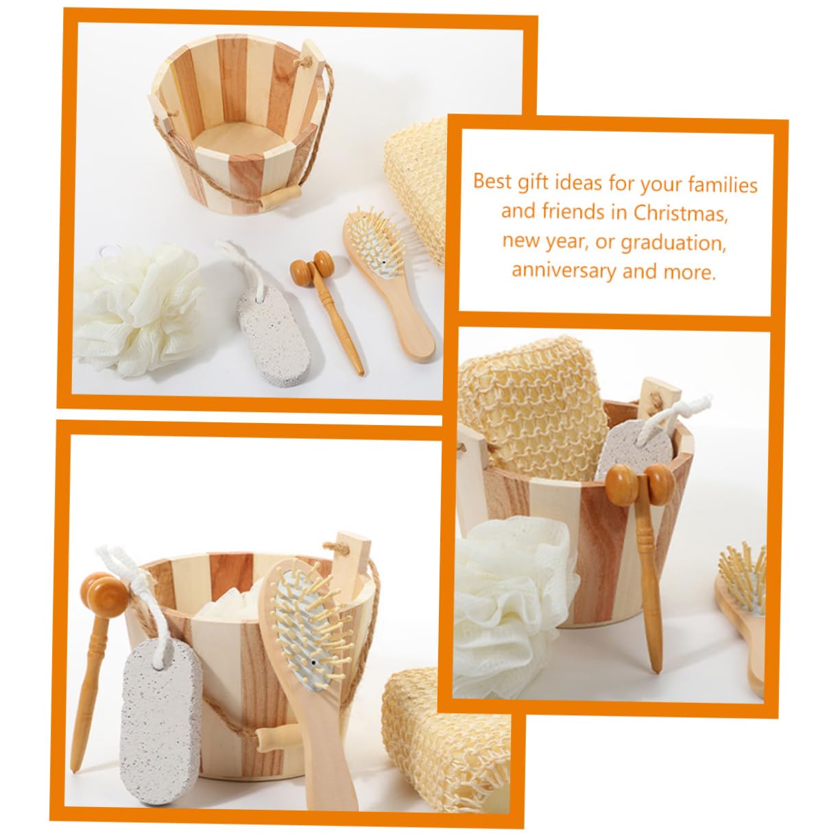 Baluue Full Body Cleaning Tool Set Bath Accessories Exfoliating Back Scrubber Body Scrubber Kit