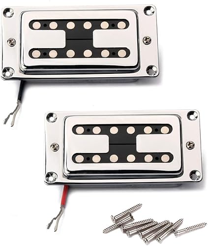 Miniatura 7 de Pastillas de guitarra de doble bobina, pastillas Humbucker estilo H cuello y puente pastillas para guitarra eléctrica bajo de repuesto (GMC42)