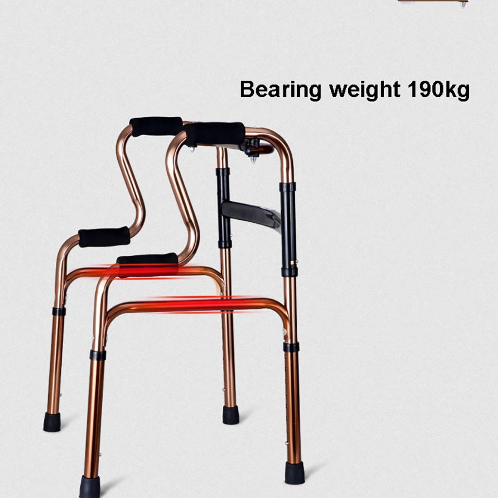 Klappbarer Leichter Gehrahmen aus Aluminiumlegierung, Gehhilfe, Gehhilfe mit Sitz (braun)
