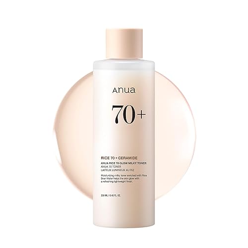 Anua Rice 70 Glow Milky Toner, Glass & Dewy Skin,