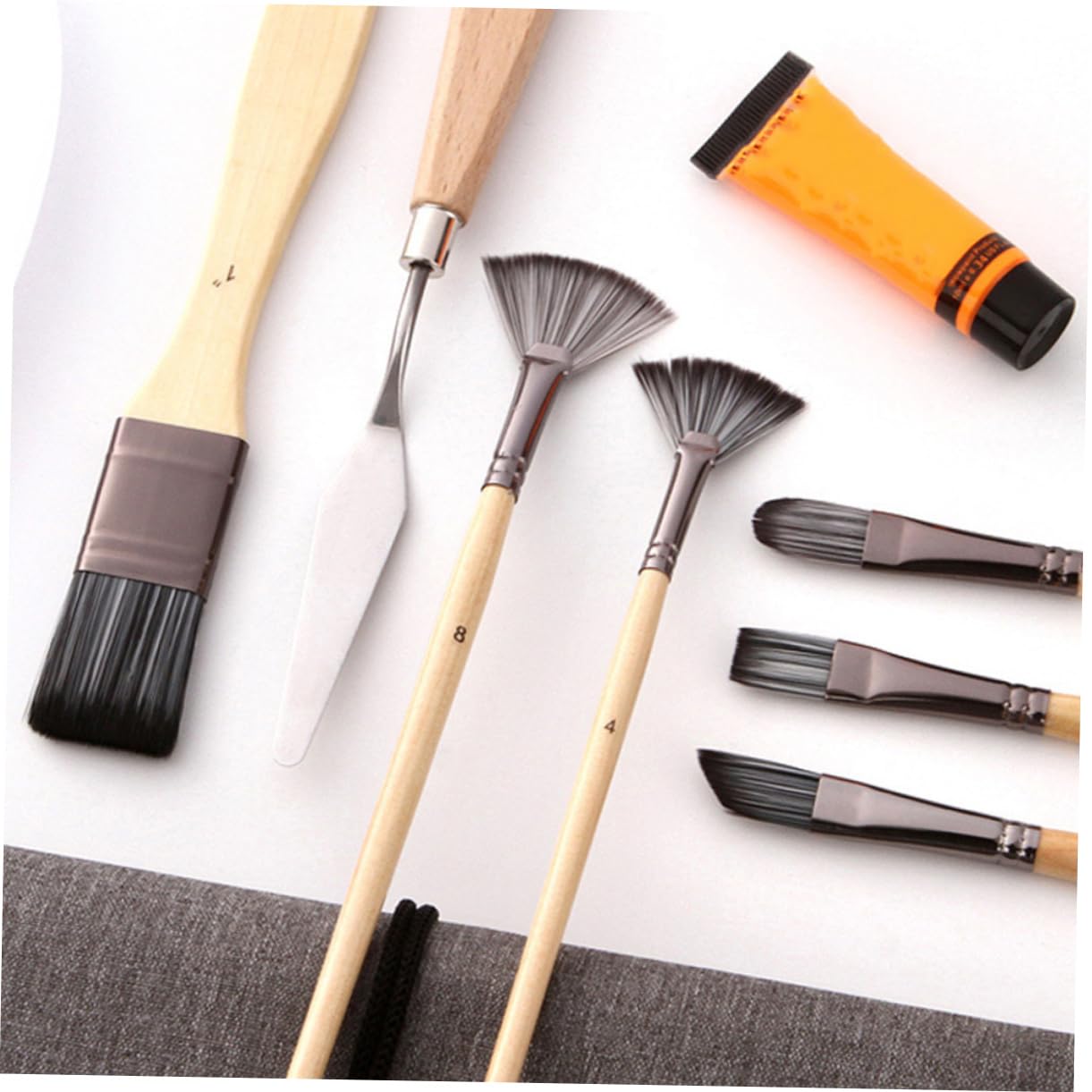 Ensemble de Pinceaux D’Art 24 Pièces pour Artistes, Poils Nylon