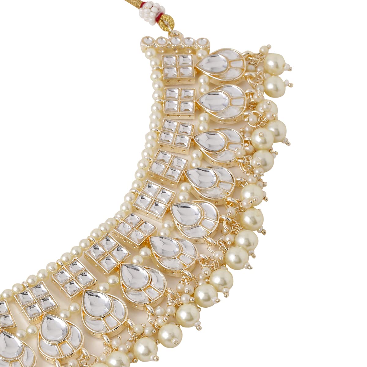 Yellow Chimes Ethnic Multilayer Pearl Beads Jewellery Set Traditional Choker Necklace Set for Women and Girls… (Design 11) 3