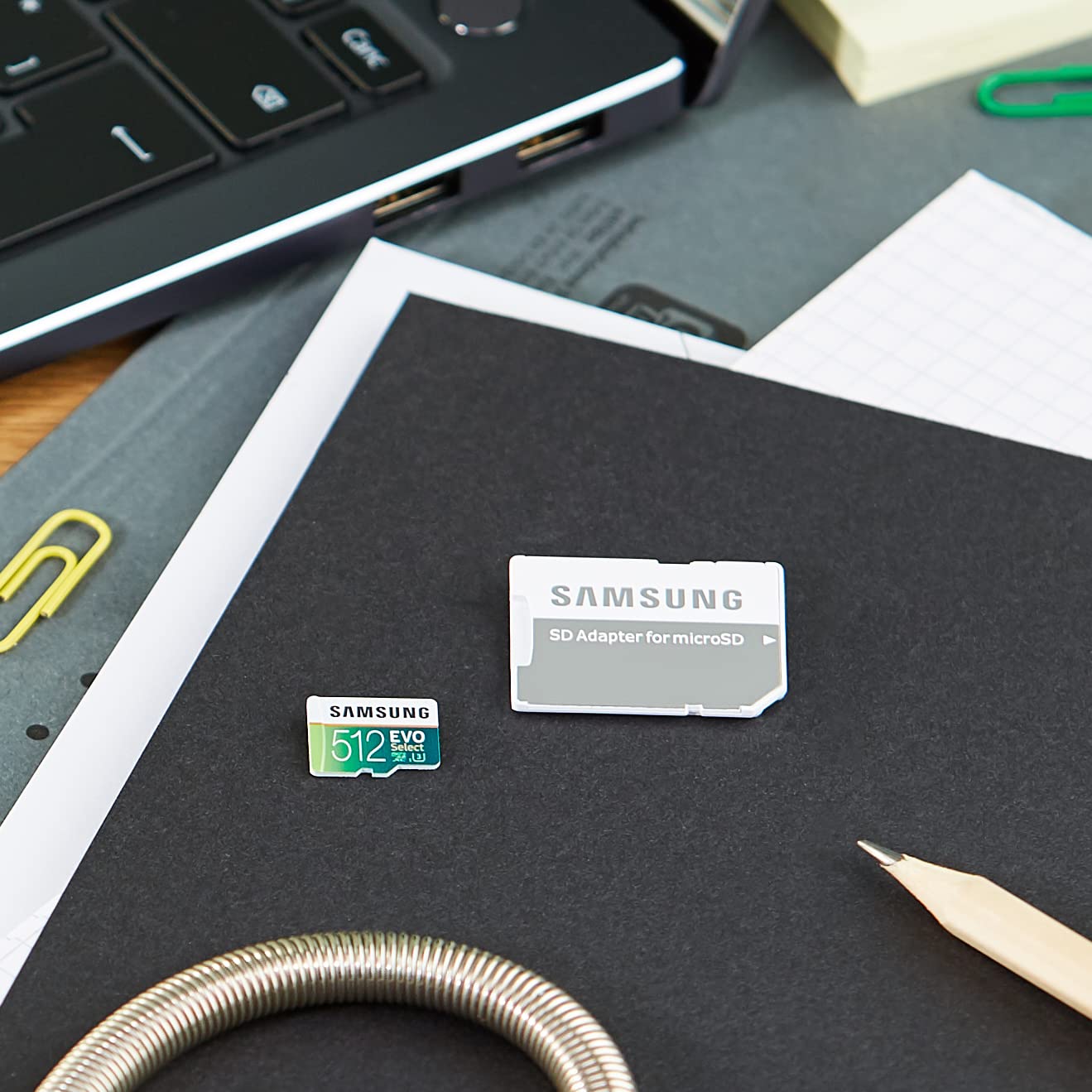 Samsung EVO Select 512 GB microSD 100 MB/s e 90 MB/s, velocità, scheda di memoria Full HD e 4K UHD con adattatore SD per smartphone, tablet, action camera, drone e notebook