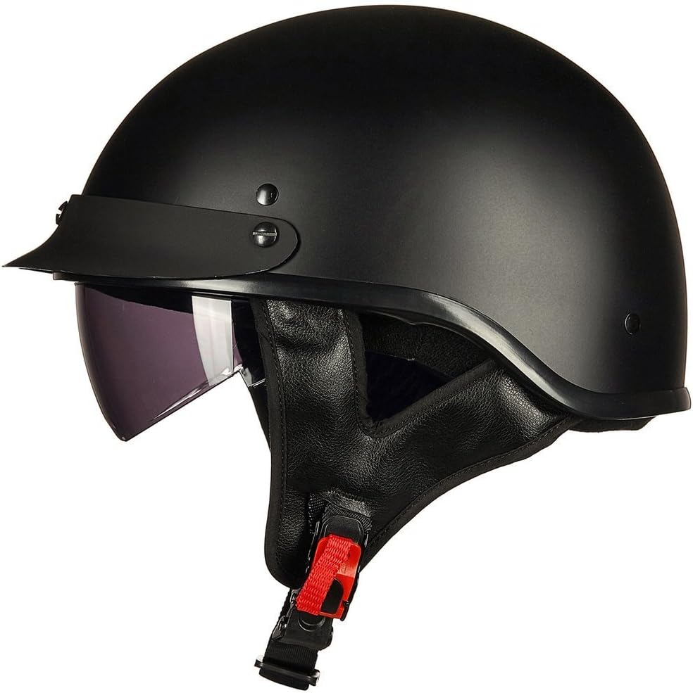ILM Half Helmet Motorcycle Open Face Sun Visor Quick Release Buckle DOT Approved Cycling Motocross Suits Men Women 205V (M