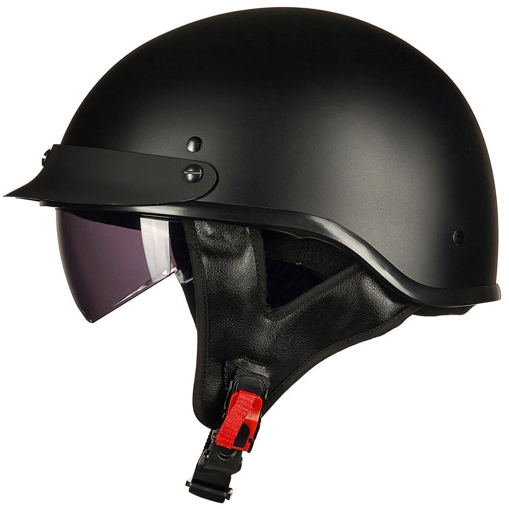 Casco Moto Aperto Mezza Calotta Stile German - ECE Omologato - Vintage Per Uomo E Donna