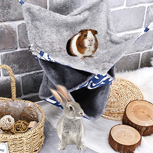 image for XINRUI 3 Tier Ferret Rat Hammock,Guinea Pig Cage Accessories,13.7x13.7