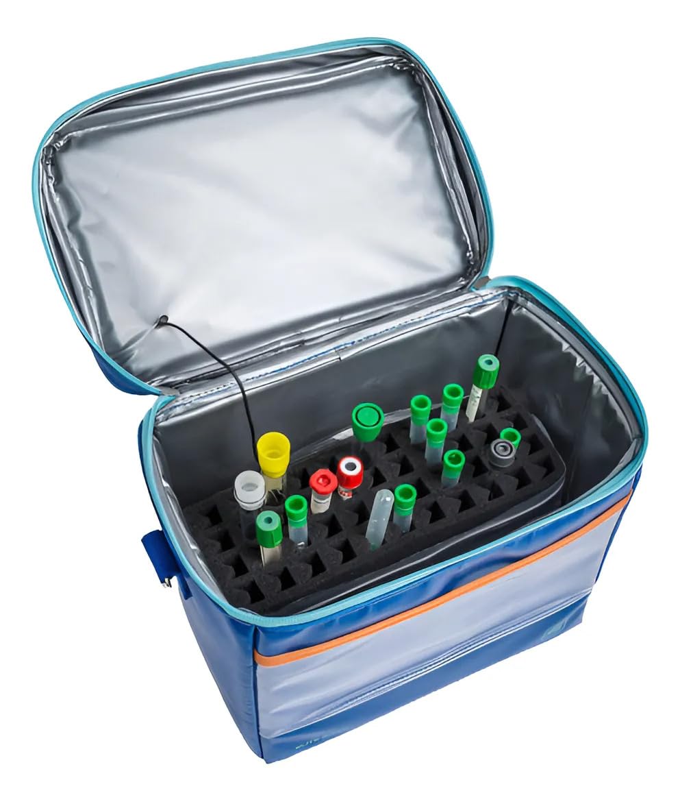 ELITE BAGS - Row XL Labortasche | blau | thermoisolierte Labortasche | für den Transport von Probenröhrchen