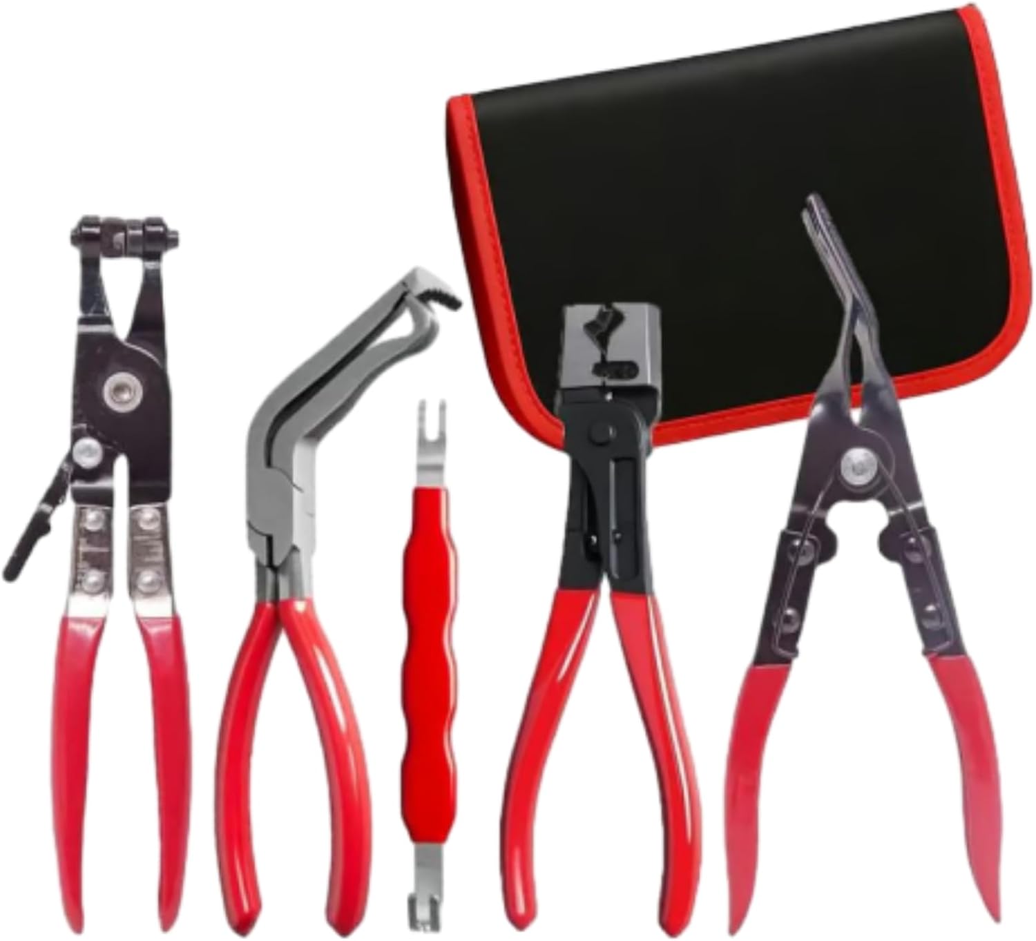 Automotive Electrical Disconnect Pliers Kit,Auto Repair Plier,High-Carbon Steel Connector Separator 60 ° pliers,Hose Clamp Plier,Car Trim Clip Removal Plierss,Plug Release Tool, Wire Terminal (5pcs)