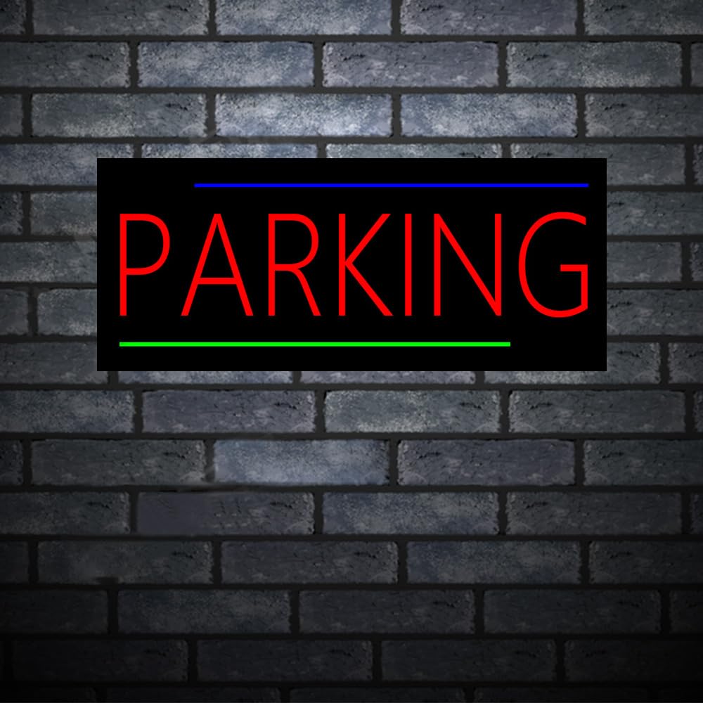 Parking Neon Sign for Business, LED Neon Sign for Parking Lot 12V Power Supply Neon Light Sign for Parking Lot Store Shop Storefront Window Décor. 19” x 7.9”