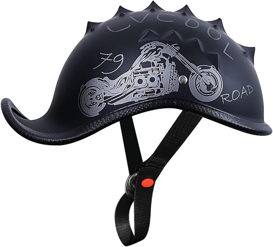 Retro Motorcycle Helmet Motorcycle Baseball Helmet DOT/ECE Certified Adults Motorbike Baseball Cap Half Helmet,Retro Men Women Jet Style Half, M= (57-58CM)