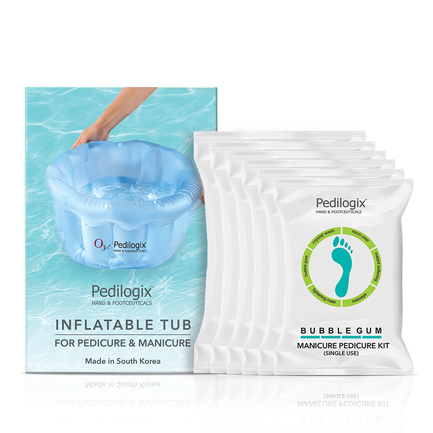 Pedilogix Inflatable Tub For Pedicure & Manicure with 6 Pcs Pedilogix Bubblegum Manicure Pedicure Kit-picture-23