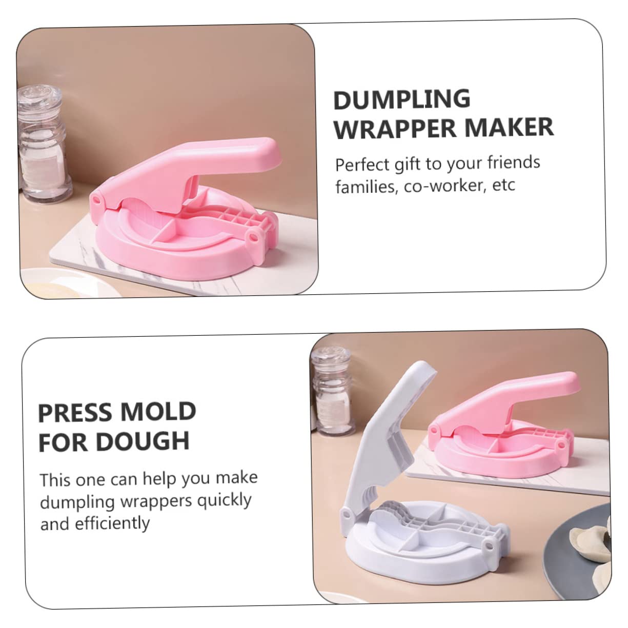 BRIGHTFUFU Dumpling Wrapper Presser Set 1 Maker Cutter Easy to Use for Kitchen Random Color