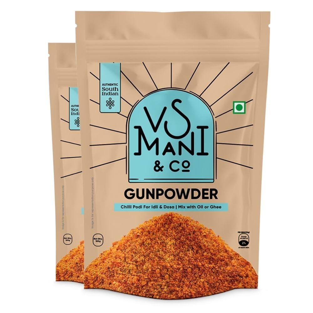 VS Mani & Co Gun Powder - South Indian Style Chutney for Idli and Dosa, Pack of 2 - 300gm (150 gm Each)-image-38
