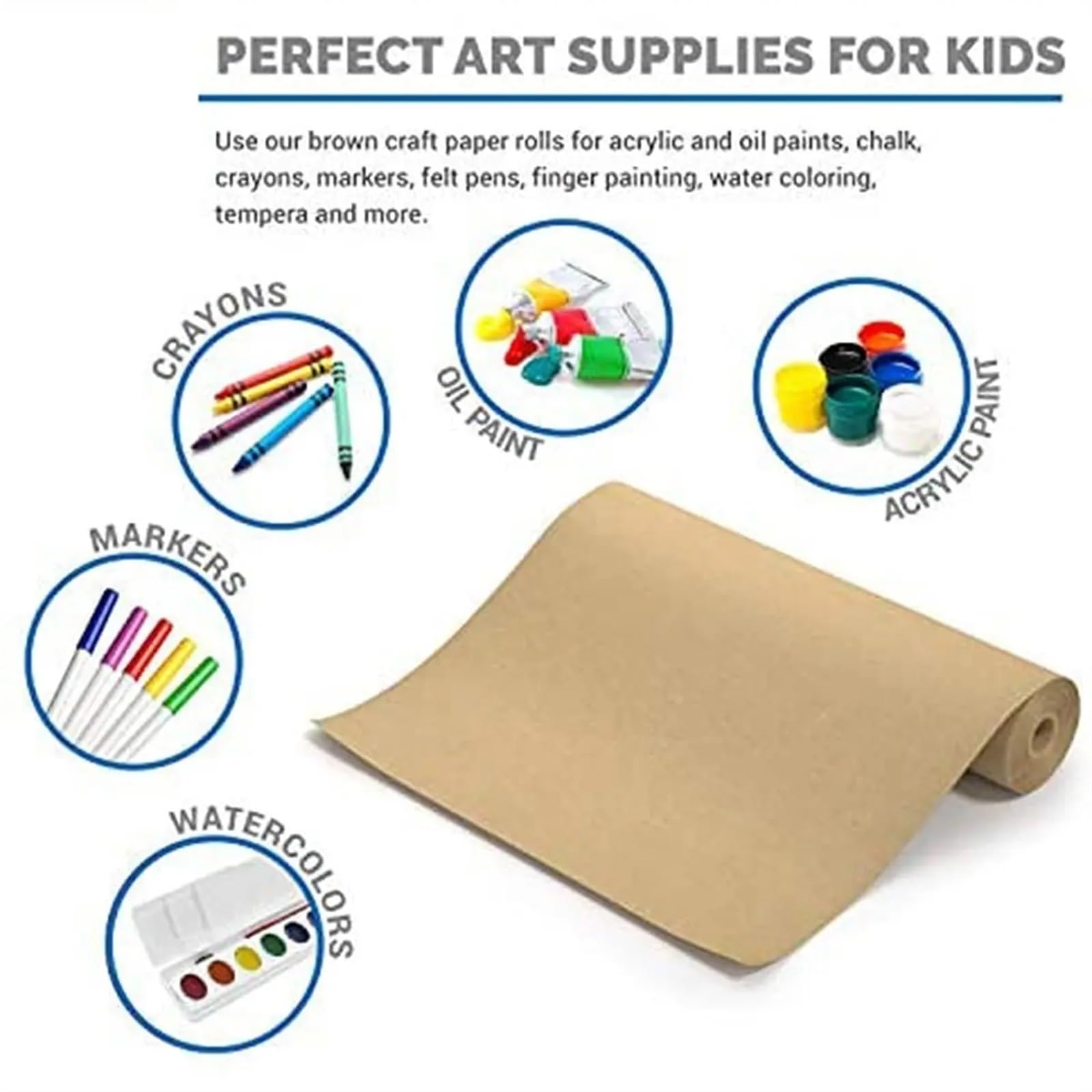 Papier Kraft Rouleau de Papier Kraft Brun idéal for l'emballage de Cadeaux, Les emballages, Les travaux manuels, Les Tableaux d'affichage(Brown 38cmx5m)