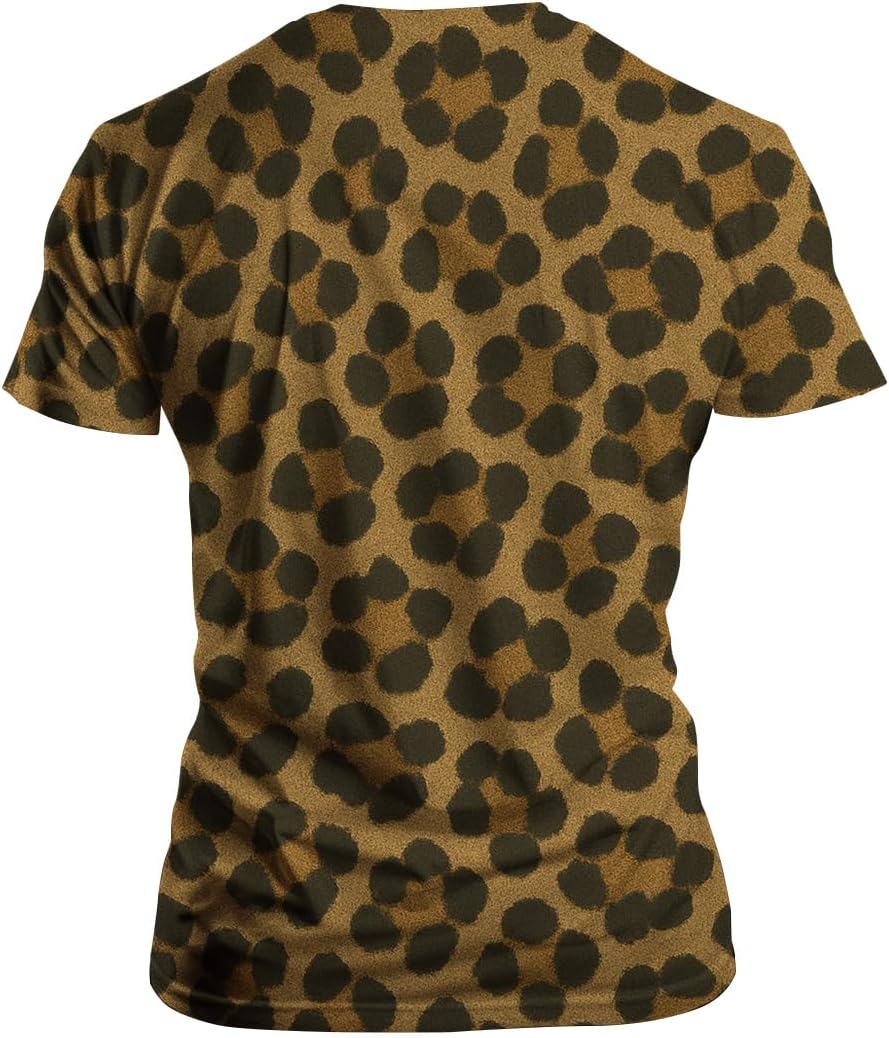 Funny Leopard Graphic T-Shirt Novelty Short Sleeve Crewneck Shirt - Image 3