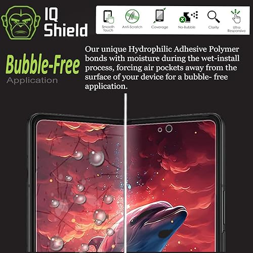 Miniatura 6 de IQShield Protector de pantalla compatible con Samsung Galaxy Z Fold 3 (paquete de 2) película de TPU transparente antiburbujas
