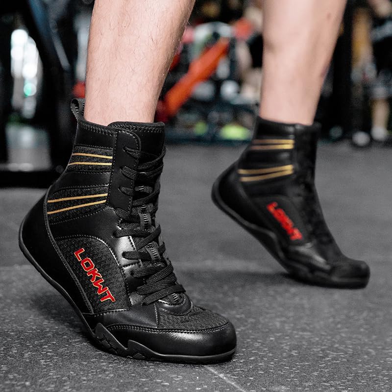 Professional Wrestling Shoes for Men - Boxing & Weight Lifting Shoes for Cross Training, Powerlifting for Men, Women, Youth Breathable Lightweight