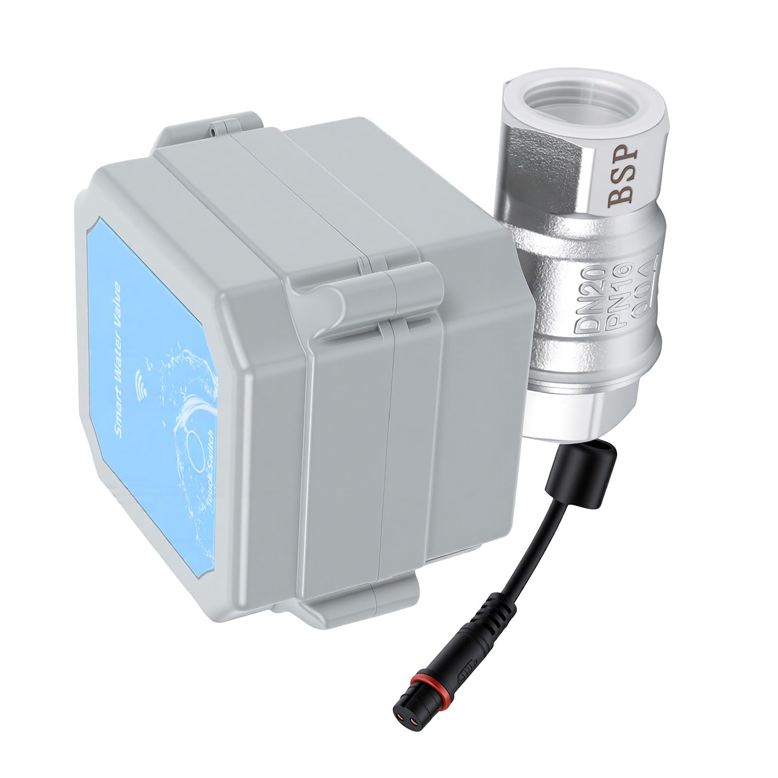 YWBL-WH Inteligentny Zawór Wodny WiFi Pilot DN20 3/4 Cala | Stal Nierdzewna 304, Tworzywo Konstrukcyjne ABS, Nawadnianie Ogrodu, Timer Nawadniania, WiFi 2,4 GHz, IOS