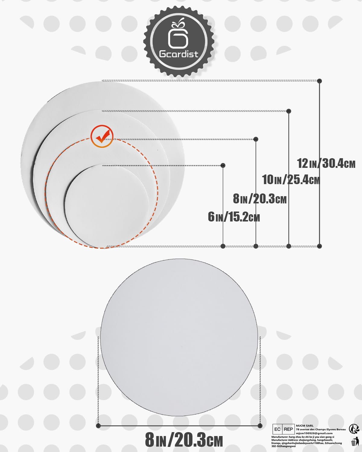 Taglieri Rotondi In Cartone Alimentare - 25 Pezzi 20 Cm Per Torte E Dolci - Foto 3