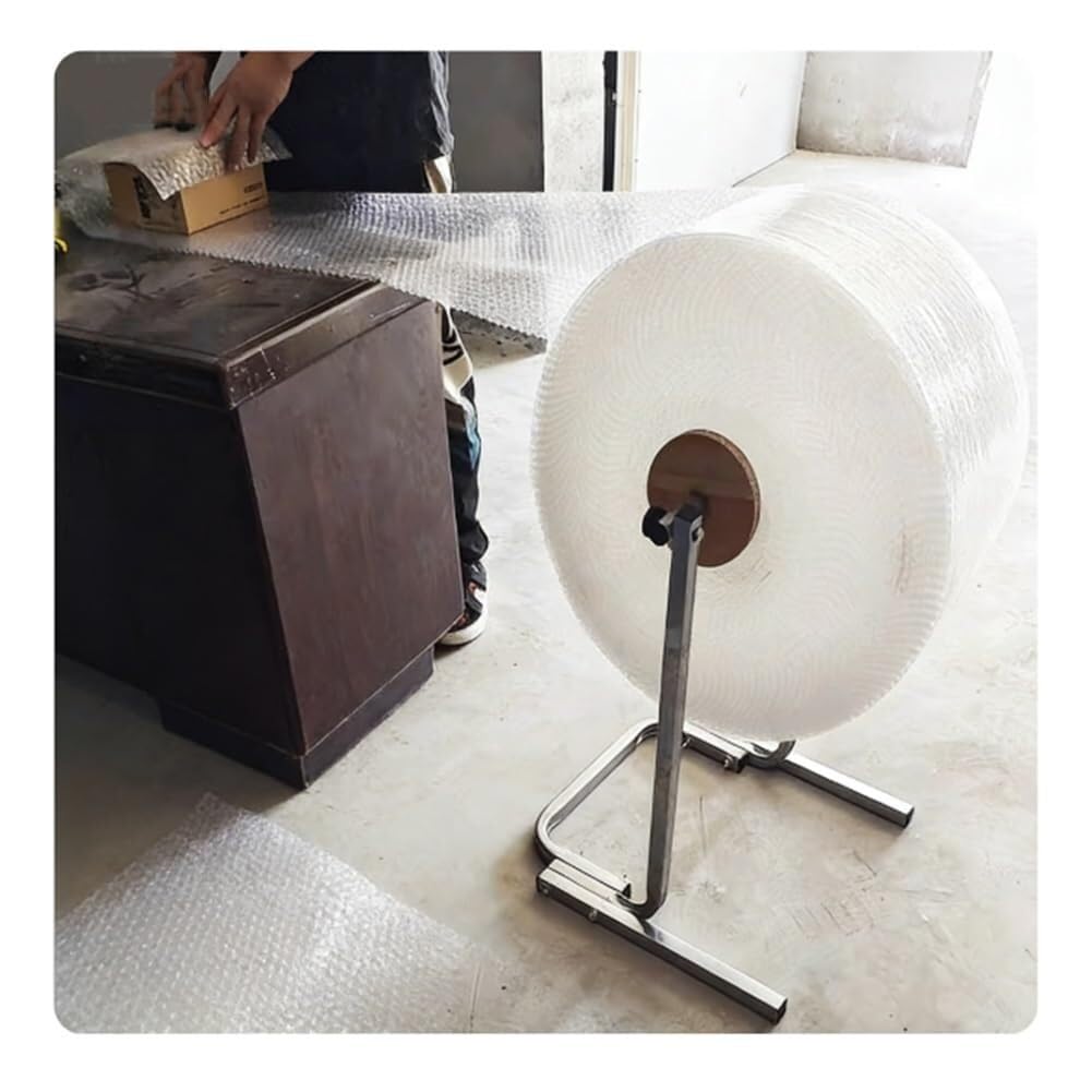 Luftpolsterfolien Abroller Mit Montagematerial, Spender Für Luftpolsterschlauch Rollen, Verpackungsstation Für Paketversand Und Logistik(Silver/65,30 cm)