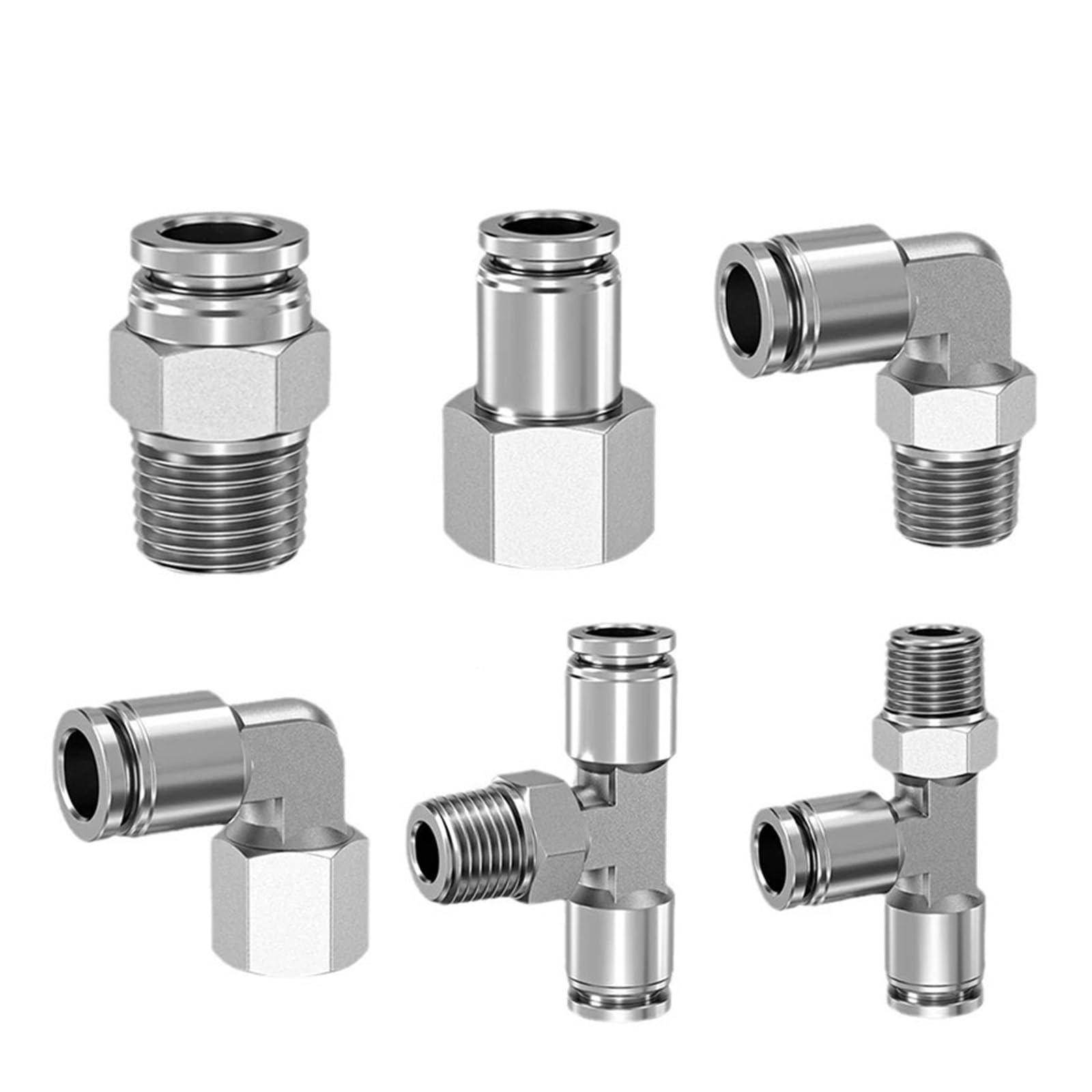 Accesorio de manguera de aire rápido de acero inoxidable 304, conector de tubo neumático