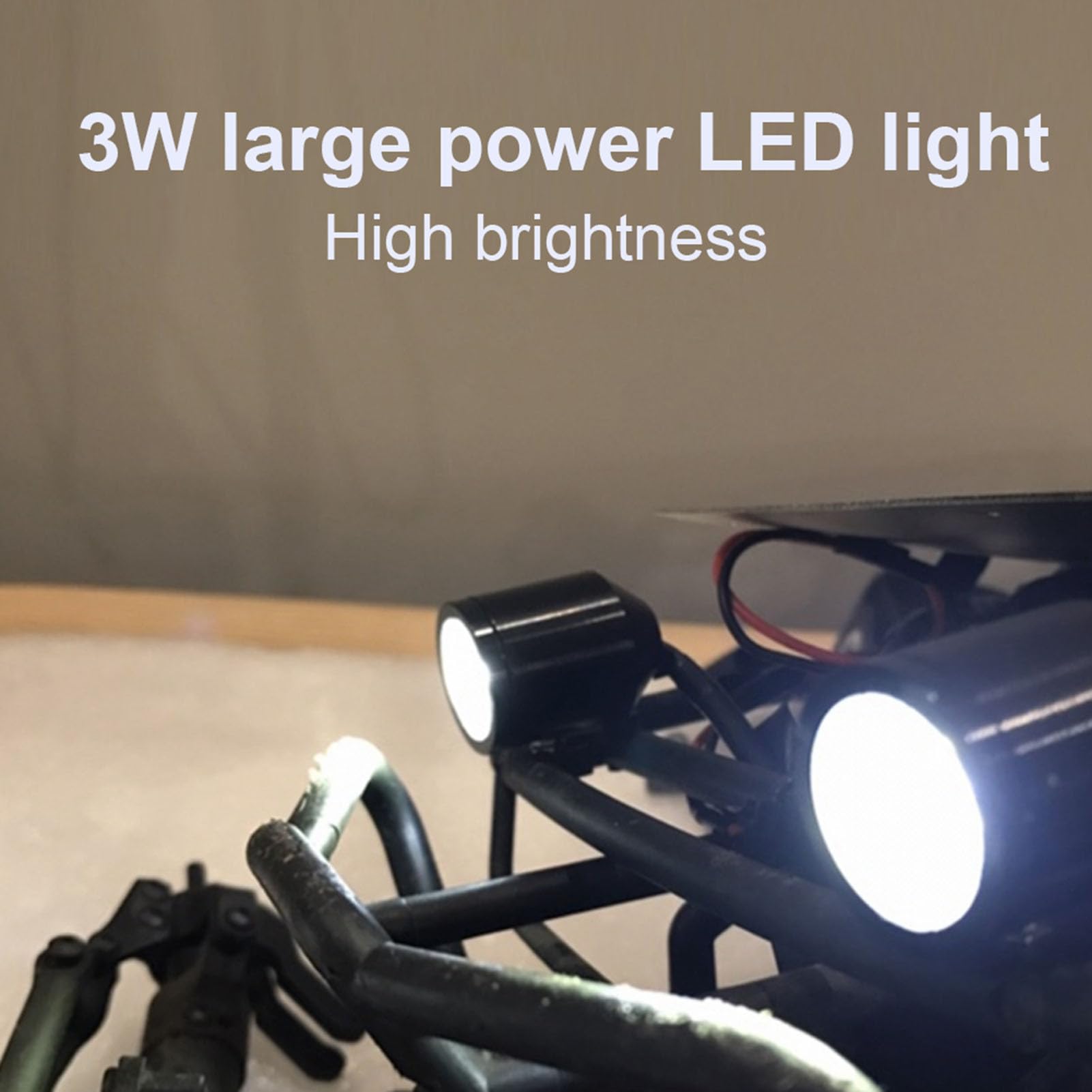 Haofy Rc Spotlights Projecteur Rc, Ensemble de Lumière LED pour Hélicoptère Rc, Projecteurs 3W, Pièce de Rechange, Accessoire de Remplacement pour Modèle de Voiture Rc (#1)