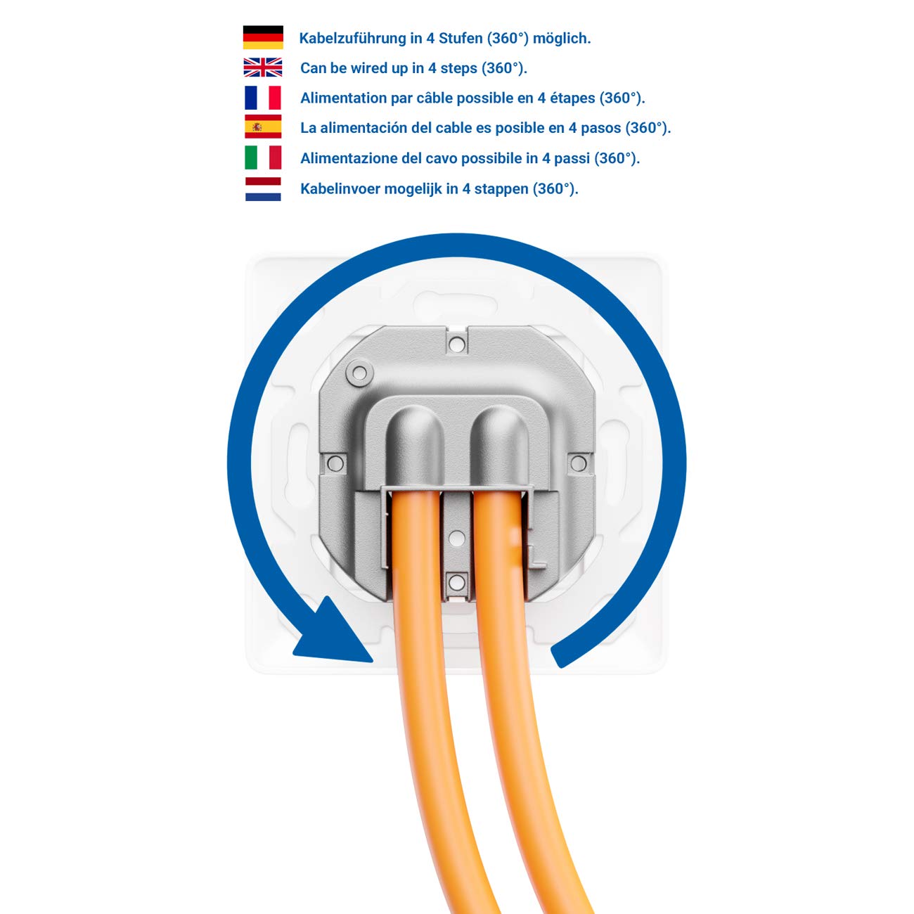 deleyCON Toma de Red CAT6a - 2x RJ45 Blindado Montaje Empotrado Ethernet 10 Gbit - Cable de Conexión e Instalación LAN - Blanco | Blindado, montaje empotrado, 10 Gb Ethernet red LAN Lata, cable de conexión, cable de red y cable de instalación