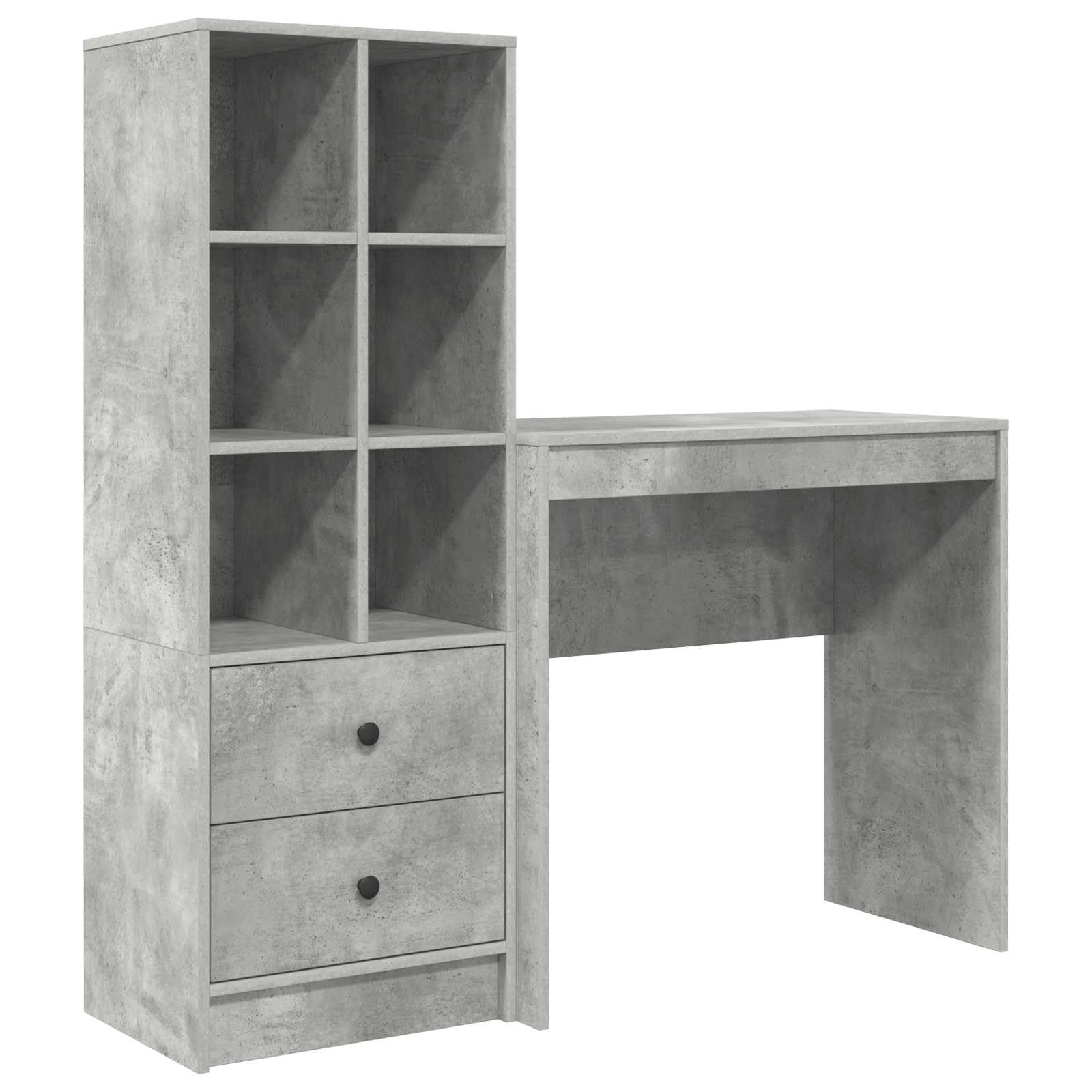 Scrivania in cemento grigio 125,5 x 40 x 127 cm in legno di ingegneria 2