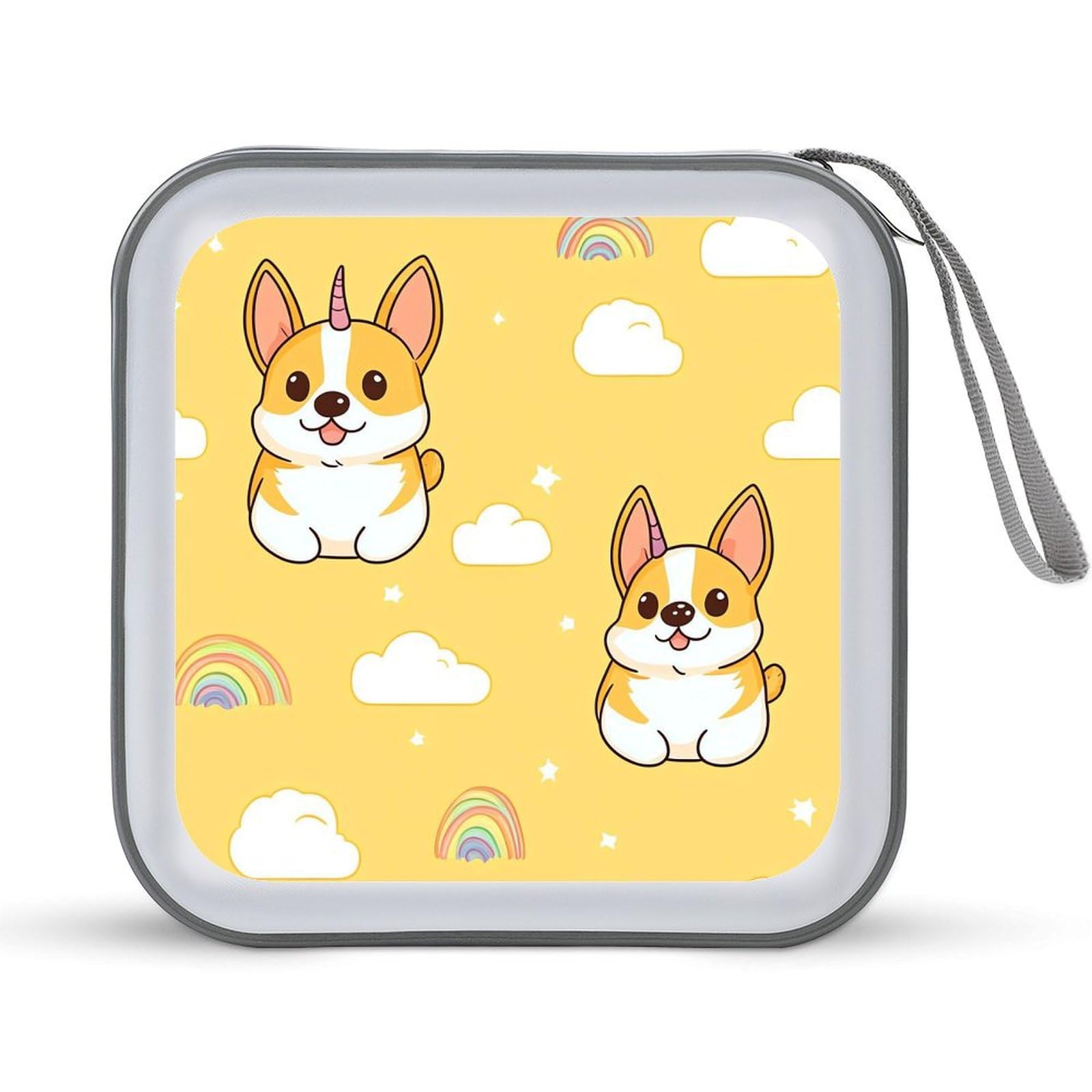 Corgi Dog CD Case Plastic DVD Case Holder Wallet Disc Storage Organizer for Car Travel