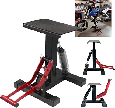 SYX MOTO Dirt Bike Lift Stand, 880 lbs Capacity Motorcycle Jack Lift Stand, Hydraulic Adjustable Height Hoist Table for for Dirt Pit Bike Repair and Maintenance
