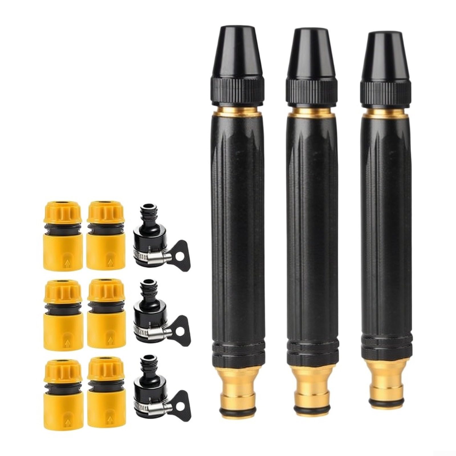 Kivivaka Adjustable High Pressure Water Nozzle, Solid Brass Hose Attachment with 8x Power Boost, 20m Spray Distance