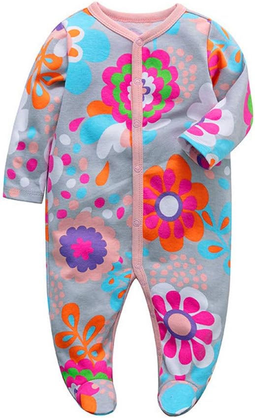 Monvecle Unisex Baby Cotton Multi-Pieces Layette Set Infants Long Sleeve Bodysuits Pants Shirts Gift Set Pack