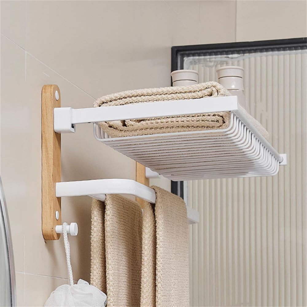 Kit accessoires salle de bain blanc avec porte-serviette 60cm et support papier