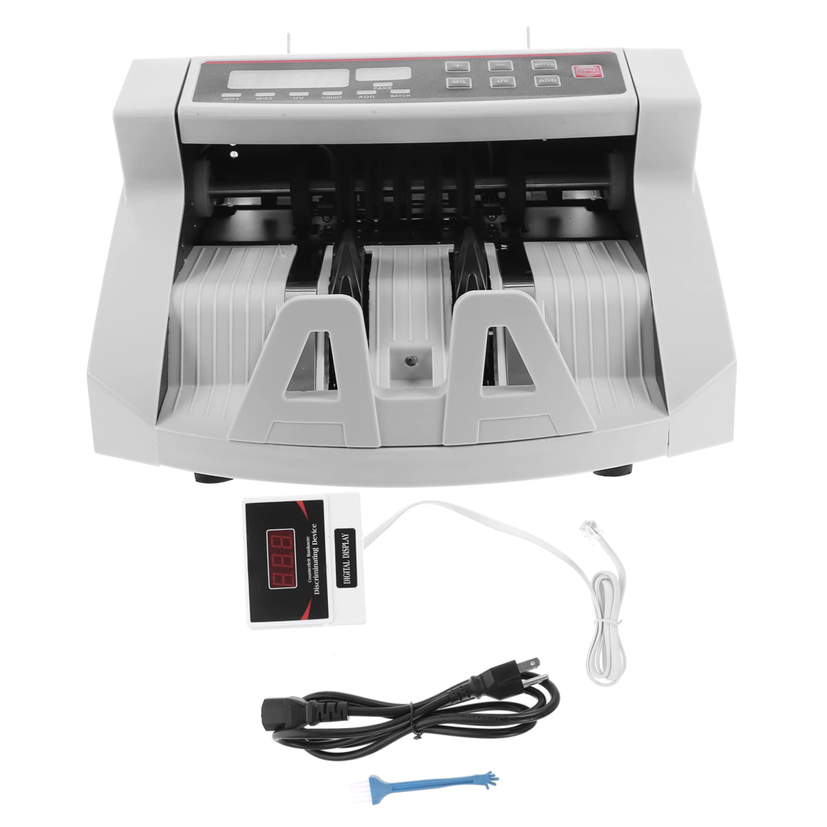 GRIRIW Money Counter Currency Detector Money Cash Currency Machine Bill Counter Cash Register Bank Checker Money Counting Machine Bill Detector Machine Cash Checker White Plastic