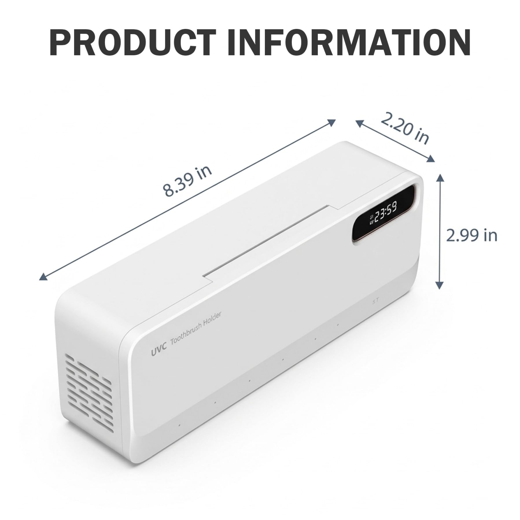 Portaspazzolino UV, organizer per spazzolino da parete con asciugatura ad calda per bagno, bianco