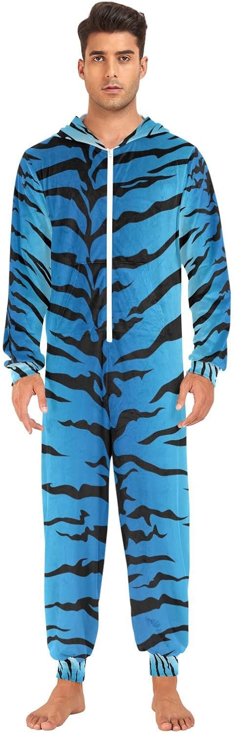 Adult Onesie Pajamas for Women Men One-Piece Costume Hooded Sleepwear Jumpsuit S-XL