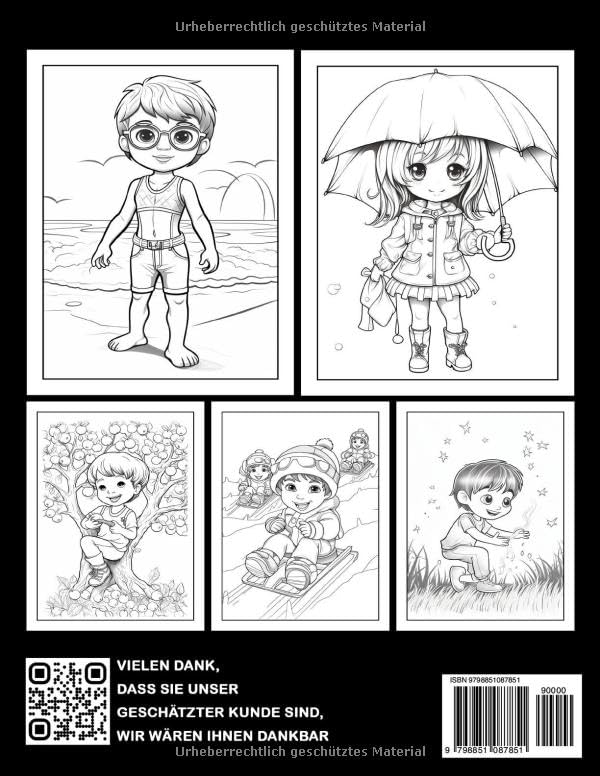 Miniatura 2 de Chibi Jahreszeiten Ausmalbuch Ein Malbuch für Kinder, um die Wunder der vier Jahreszeiten zu lernen und zu erkunden (German Edition)