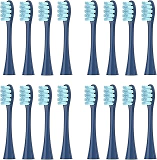 16pcs Replacement Brush Heads,Compatible For Oclean X/Pro/ Z1/ SE F1 One PW01/03/05/07/09 P5 Electric ToothBrush(16 blue)